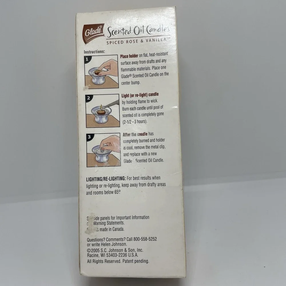 Glade Scented Oil Candle Refills  Spiced Rose & Vanilla (1 Box w 3 Refills) 2006